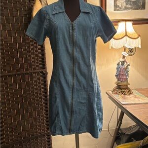90s Vintage Nevada Blue Casual Denim Dress